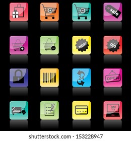 shopping icons set