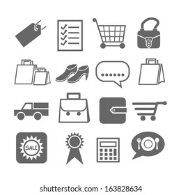 shopping icons set