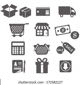 Shopping icons set 