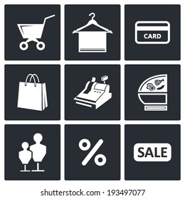 Shopping icons set