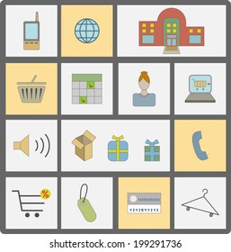 Shopping icons set
