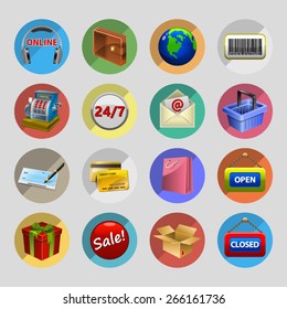 Shopping icons set