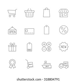shopping icons set