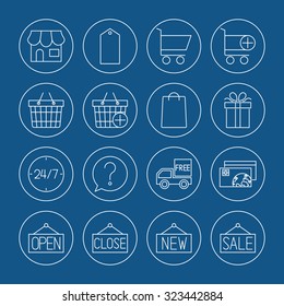 shopping icons set