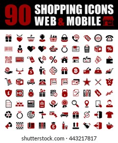 Shopping icons set