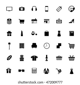 shopping icons set