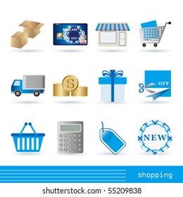 Shopping icons set