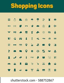 Shopping icons set