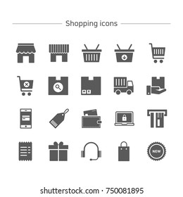 Shopping icons set.