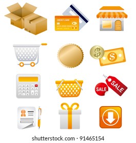 Shopping icons set