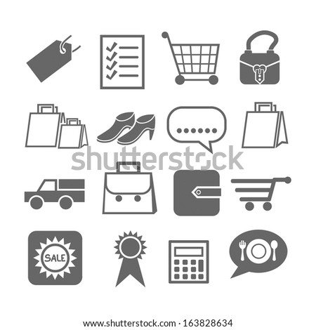 shopping icons set
