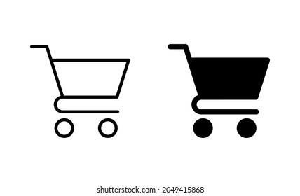 Shopping icons set. Shopping cart sign and symbol. Trolley icon