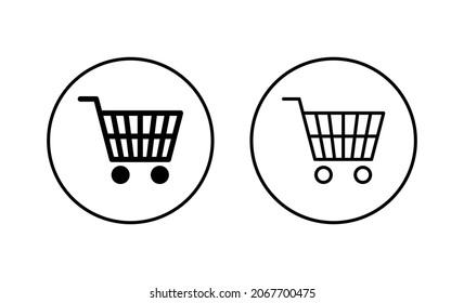 Shopping icons set. Shopping cart sign and symbol. Trolley icon