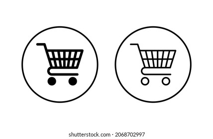 Shopping icons set. Shopping cart sign and symbol. Trolley icon