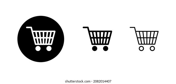 Shopping icons set. Shopping cart sign and symbol. Trolley icon