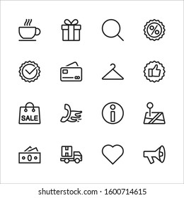 shopping icons set. Collection of shopping with mobile shopping