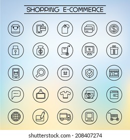 shopping icons set, e commerce icons set