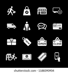 Shopping Icons Set - Shopping and e-commerce icons vector illustration set white