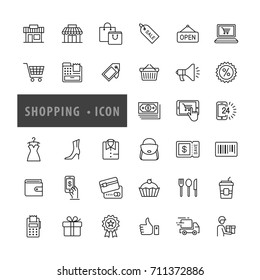 Shopping icons set, E-commerce, Vector illustration