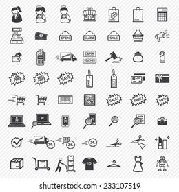Shopping Icons Set. illustration eps10