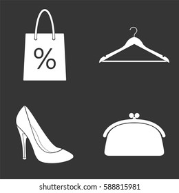 Shopping icons set isolated on  gray