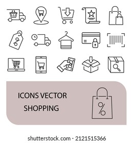 shopping icons set . shopping pack symbol vector elements for infographic web