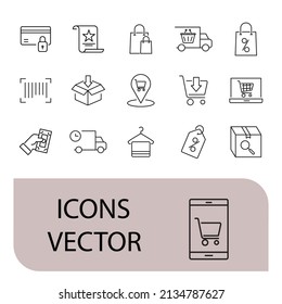 shopping icons set . shopping pack symbol vector elements for infographic web