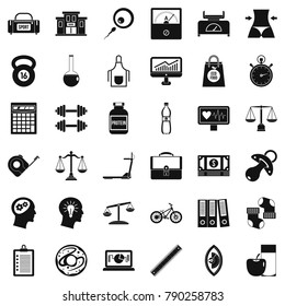 Shopping icons set. Simple style of 36 shopping vector icons for web isolated on white background