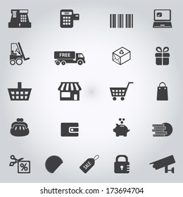 Shopping icons set. Vector