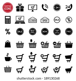 Shopping icons set. Vector