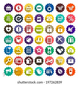 Shopping icons set. Vector