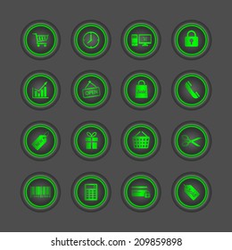 Shopping icons set. Vector