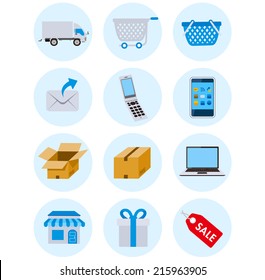 Shopping icons set Vector 