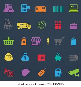 Shopping icons set. Vector