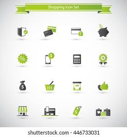 Shopping icons set. Vector