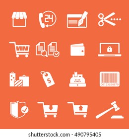 Shopping icons set. Vector