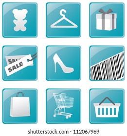 Shopping icons set. Vector design