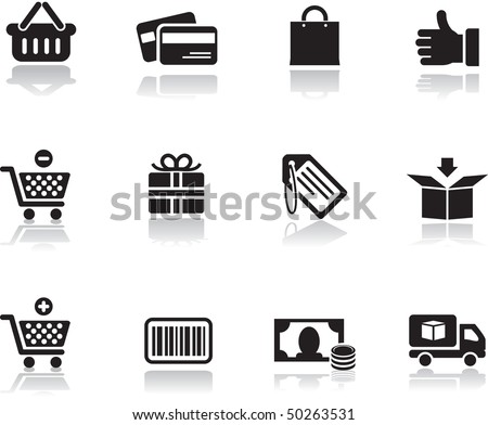 Shopping icons set. Vector design.