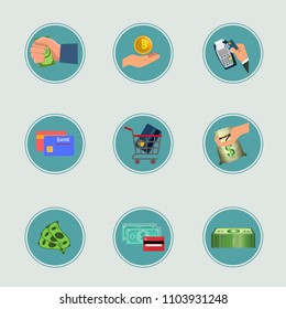 Shopping icons set. Vector illustration