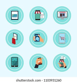 Shopping icons set. Vector illustration