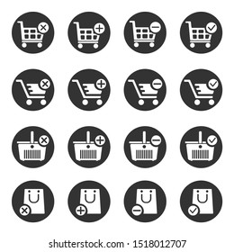 Shopping icons set. Vector illustration.