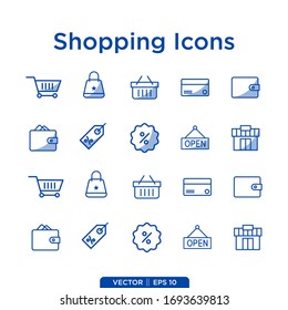 Shopping Icons Set Vector Illustration Logo Template