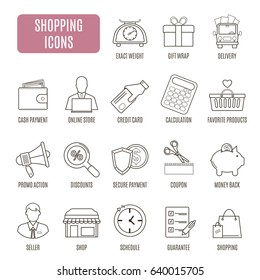 Shopping icons. Set of vector pictogram