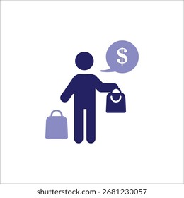Iconos de compras. Vector de color simple
