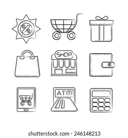 Shopping Icons, Sketch Icons