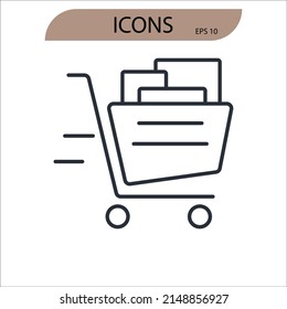 shopping icons  symbol vector elements for infographic web