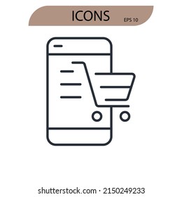 Shopping icons  symbol vector elements for infographic web