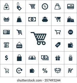 shopping icons universal set for web and mobile
