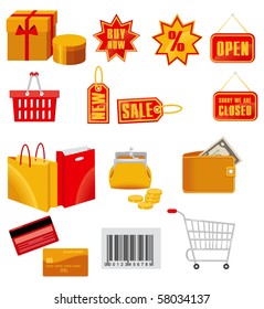 Shopping icons. Vector