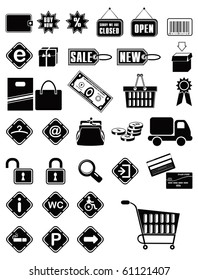 Shopping icons. Vector